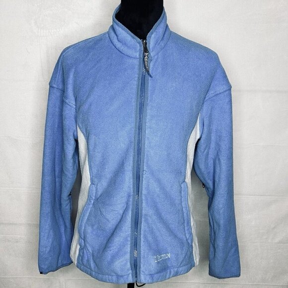 MARMOT Fleece Jacket Women's Size M Blue Full Zip Lightweight Top - Picture 1 of 12